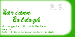 mariann boldogh business card